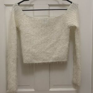 White off the shoulder crop top